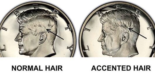 Diferenciar un medio dólar Kennedy a prueba de cabello con acento de 1964 aparte de las mitades regulares de Kennedy