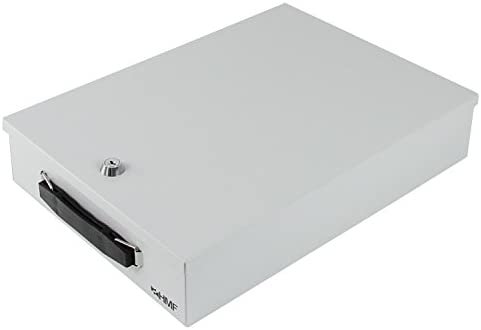 HMF 141-07 Estuche de Documentos Cerradizo | 37,5 x 26,5 x 8 cm | DIN A4 | gris claro