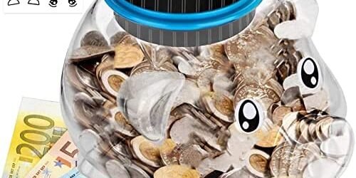 Tonsooze Hucha Digital Pantalla LCD automatica, Hucha Contador Contador de Monedas Hucha de Gran Capacidad, 1.8L Hucha Electronica Niños Amigos para Navidad, Año Nuevo, Cumpleaños