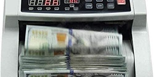 WSMLA Contar el Dinero Contador Billete Falso de detección Efectivo Bill Máquina de Contar MG Países Detector UV/falsificados, como EE.UU.  Dólar Euro Canadá Japón Etc.