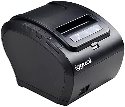 iggual - Impresora Térmica de Tickets - 260 mm/s - Rollo Papel 80 mm - Peso 2,1 kg - Color negro