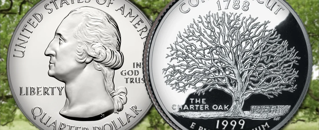 Moneda de 50 cuartos del estado de Connecticut de 1999: historia y valor