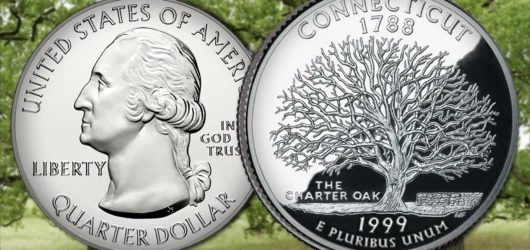 Moneda de 50 cuartos del estado de Connecticut de 1999: historia y valor