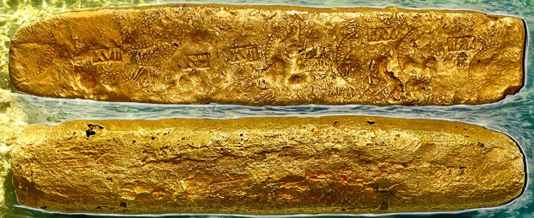 Lingotes de oro del famoso naufragio en la subasta de Sedwick en mayo
